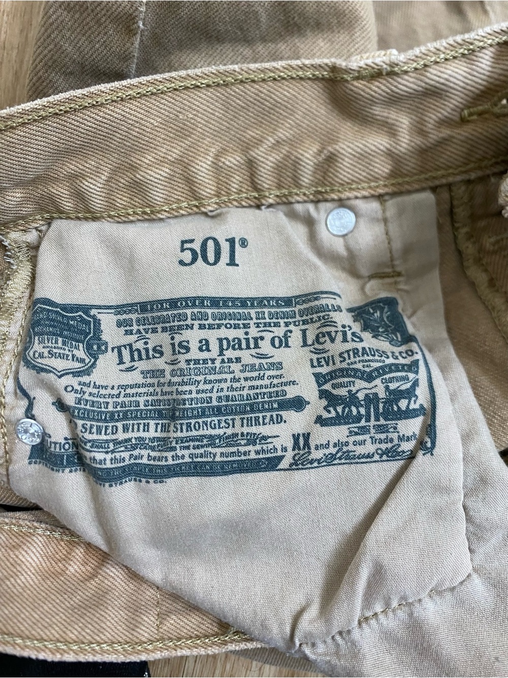 Levi's Women's 501 Straight Leg Jeans in beige Tan - Picture 2 of 8
